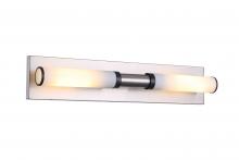 Lit Up Lighting LIT6822SN+BK-OP - 24" 2x 25W E26 vanity in Satin Nickel finish with Black rings